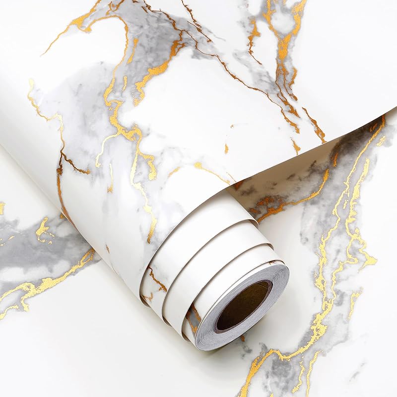 FunStick White Marble Gold Wallpaper